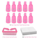 Nail Polish Remover Clips,TsMADDTs Finger Nail Clip Soak Off Caps with 600Pcs Lintfree Nail Polish Remover Wipes For UV Gel Acrylic Nail Polish Removal,Nail Brush TsMADDTs