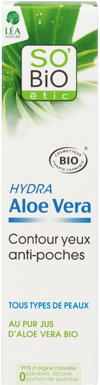 SO'BiO étic | Fresh Eye Contour Gel | Organic Moisturizing Cream for Under Eye Bags Dark Circles & Wrinkles | 0.5 fl oz SO'BiO