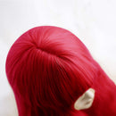 aiyaya Long Wavy Dark Red Wig Bangs - Natural Synthetic Hair Lolita Wigs with Wig Cap For Cosplay and Daily Wear (Dark Red) aiyaya