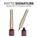 L'Oreal Paris Makeup Matte Signature Liquid Dip Eyeliner, Waterproof, Precise and Easy Application, All Day Wear, Vivid Matte Finish, Burgundy, 0.07 fl; Oz. L'Oreal Paris