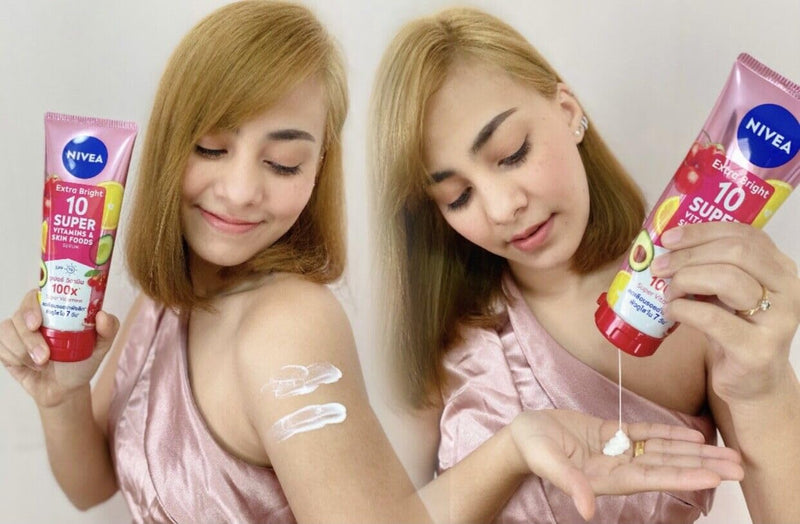 NIVEA Extra Bright 10 Super Vitamins & Skin Foods Body Serum Lotion, Size 320ml, 10.82 Oz (Pack Of 1) - Infinity Warehouse