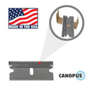 CANOPUS Single Edge Industrial Razor Blades, Safety Straight Edge Razor, %100 Made in USA, Box & Carton Cutter Replacement Blades, Glass and Paint Scraper Razor Blades (10 Pieces) CANOPUS