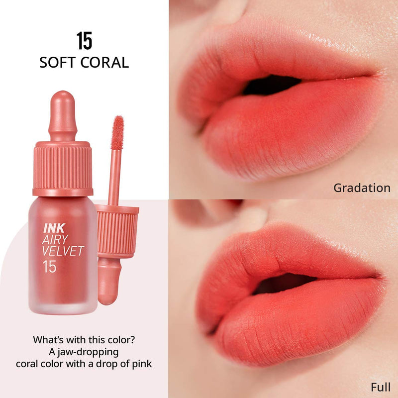 Peripera Ink Airy Velvet (0.14 fl oz, 15 Soft Coral) Peripera Store