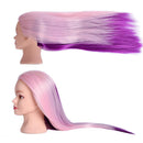 Cosmetology Doll Head Synthetic Fiber Hair Mannequin Head Hair Styling Training Head Manikin Hairdressing Training Model for Practice With Free Clamp FABA