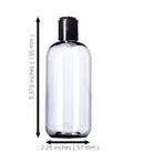 8oz Plastic Clear Bottles (6 Pack) BPA-Free Squeeze Containers with Disc Cap, Labels Included Aromine