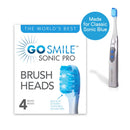 GO SMILE Dental Pro Replacement Brush Heads (4 count), Dentist Recommended antibacterial brush heads, Professional At-Home Teeth Whitening REFILL Go Smile