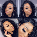 Lace Front Wigs Human Hair Short Bob Wigs 4x4 Lace Closure Wigs Human Hair Brazilian Curly Jaja Hair Deep Wave Bob Wigs for Black Women 150% Density Pre Plucked with Baby hair 16 Inch ORIGINAL QUEEN