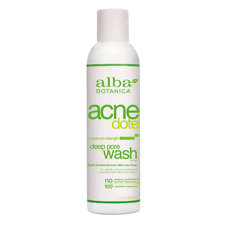 Alba Botanica Acnedote Maximum Strength Deep Pore Wash, 6 Oz Alba Botanica