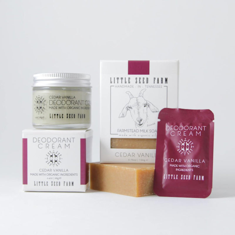 Little Seed Farm All Natural Deodorant Cream, Aluminum Free Activated Charcoal Deodorant for Women or Men - Cedar Vanilla, Net Wt. 2.4oz | 68g Infinity Warehouse
