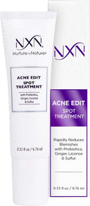 NxN Acne Edit Spot Treatment with Probiotics, Licorice Root, Ginger and Colloidal Sulfur, to rapidly reduce acne blemish size NXN