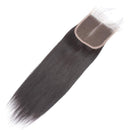 ALLRUN Straight Hair Bundles with Closure Middle Part(10 12 14+10closure) Brazilian Straight Human Hair 3 Bundles with Middle Part Lace Closure Human Hair Extensions Natural Black Color ALLRUN Store