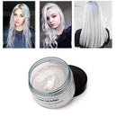Natural Hair Wax Color Styling Cream Mud, Adofect Natural Hairstyle Dye Pomade, Temporary Hairstyle Cream 4.23 oz, Hairstyle Wax for Men, Women, Halloween, Party, Cosplay, White Adofect