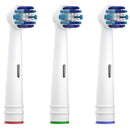 Amazon Brand - Solimo Total Power Replacement Brush Heads, 3 Count (Fits Most Oral-B Electric Toothbrushes) Solimo