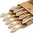 VIVAGO Biodegradable Bamboo Toothbrushes 10 Pack - BPA Free Soft Bristles Toothbrushes, Eco-Friendly, Organic, Compostable Natural Wooden Toothbrush VIVAGO