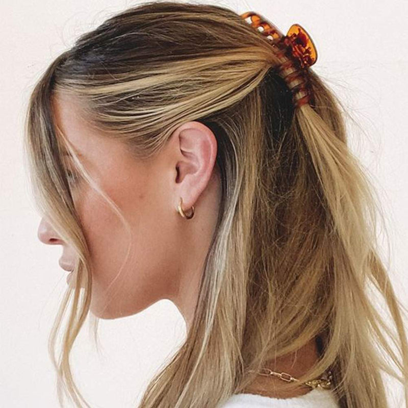 Large Hair Claw Clip for Women - 4.3″ Jumbo Hair Clips Strong Hold Hair Catch Barrette Jaw Clamp for Thick/Thin Hair Tortoise Barrettes Celluloid Big Fashion Hair Styling Accessories Girls (6 Packs) SUNCHARM