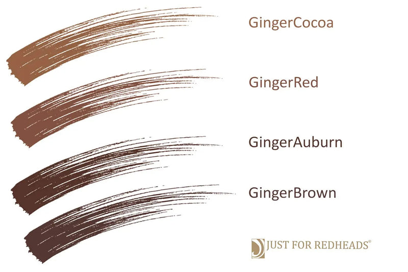 Just For Redheads Mascara Studio - Lashes Volumizer for Women With Dual-Ended Lash Comb and Brush - Lengthening & Defining Lashes, Smudge-Proof, Water Resistant - Made in the USA (GingerAuburn) JUST FOR REDHEADS