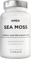Amen Sea Moss Supplement - 1000mg Organic Irish Sea Moss, Bladderwrack, Burdock - Vitamin C, Aloe Vera, Black Pepper - Seaweed Superfood, Vitamins, Minerals, and Antioxidants - Non-GMO - 90 Capsules Infinity Warehouse