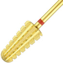 PANA Nail Carbide Volcano Bit - Two Way Rotate use for Both Left and Right Handed - Fast remove Acrylic or Hard Gel - 3/32" Shank - Manicure, Nail Art, Drill Machine (3x Coarse, Gold) PANA