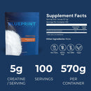 Blueprint Bryan Johnson Creatine Monohydrate Powder – Amino Acid Powder - Suppliment Supports Muscle Growth, Recovery, Strength & Focus – Unflavored Creatine for Women & Men – 5g Dose – 100 Servings Infinity Warehouse