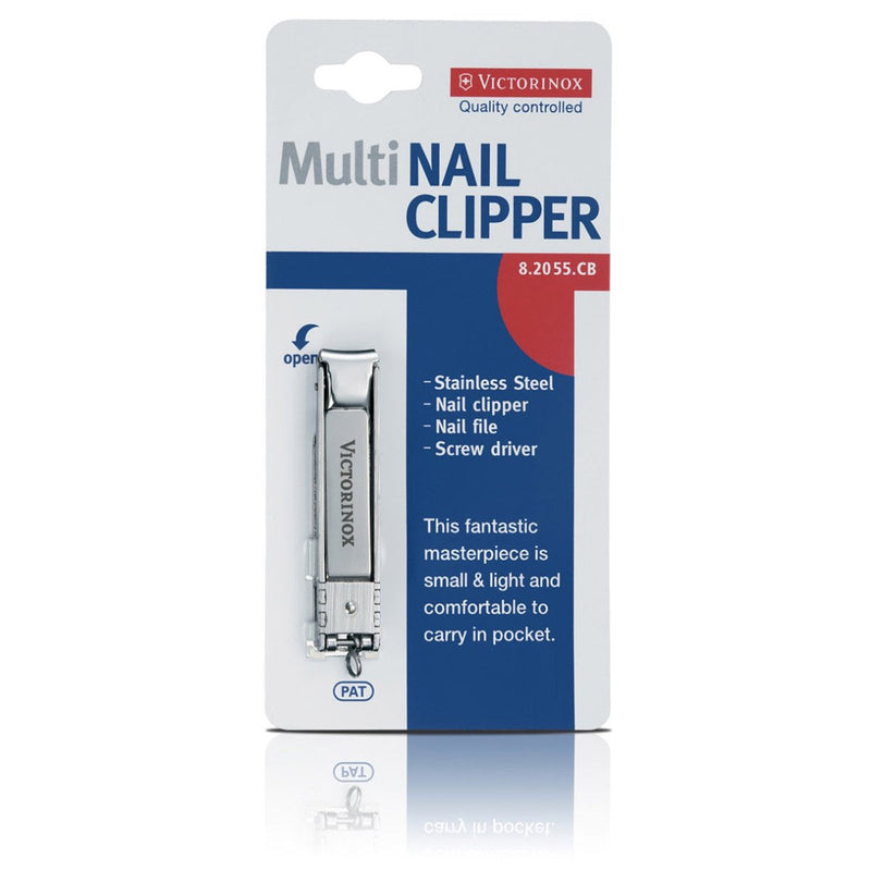 Victorinox 8.2055.CB Swiss Army Nail Clippers with Nail File, Stainless, in Blister Victorinox