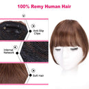 GongXiu Clip in Bangs Real Human Hair Extensions Bangs Light Brown Hair Clip in Fringe Straight Flat Bangs with Temples for Women Sué Exquisite