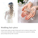 Yean Flower Bride Wedding Hair Comb Silver Crystal Bridal Hair Piece Pearl Hair Clips Hair Accessories for Women and Girls Yean