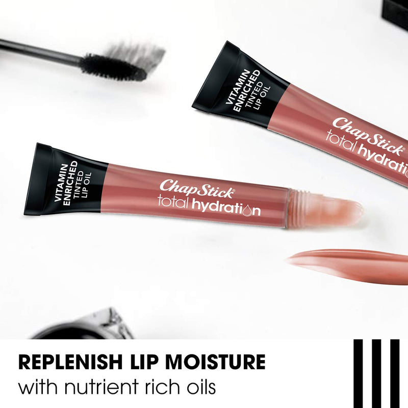ChapStick Total Hydration Vitamin Enriched Tinted Lip Oil (Blushed Bronze, 1 Tube), Vitamin C, Vitamin E, Contains Omega 3 6 9, 0.24 Ounce ChapStick