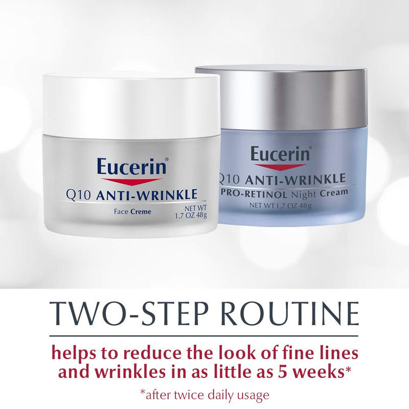 Eucerin Q10 Anti Wrinkle Day Face Cream + Night Cream | 1.7 Oz (2 Pack) Eucerin