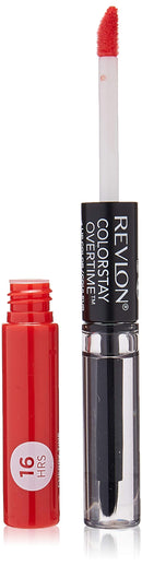 Revlon ColorStay Overtime Lipcolor, Dual Ended Longwearing Liquid Lipstick with Clear Lip Gloss, with Vitamin E in Red / Coral, Cherry Time (580), 0.07 oz REVLON