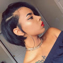 Short Pixie Cut Bob Wig Straight 150% Density Human Hair Lace Front Bob Wigs T-Part 13×6×1 Lace Frontal Wig for Black Women Pre Plucked With Babyhair Natural Hairline ( 6 inch) VIPbeauty Store