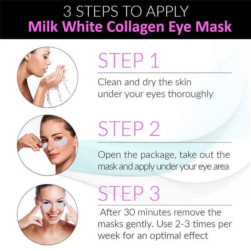 Adofect 30 Pairs White Eye Mask Power Crystal Gel Collagen Masks, Great For Anti Aging, Dark Circles & Puffiness Adofect Store