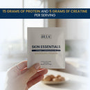 Renue Blue Skin Essentials Chocolate Drink Mix | Collagen Peptides Creatine & Protein Powder | Collagen (12g) Creatine (5g) Protein (15g) per Serving | Skin Hydration & Elasticity Support | 15 Sachets Infinity Warehouse