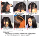 UNice Hair 10A Kinky Straight U Part Human Hair Wig for Black Women, Brazilian Remy Human Hair Glueless Full Head Clip in Half Wig 150% Density Natural Color (24inch) UNICE Store