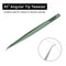 Tweezers for Eyelash Extension - Long 45° Angular Tip Tweezers - Hand Crafted Surgical Stainless Steel Precision Tweezers (Metallic light Green Powder Coated) metaleks