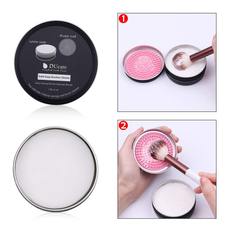 DUcare Makeup Brush Solid Soap Cleanser Sponges & Brushes Easy to Clean Shampoo Removes Shadow Color Cosmetic Colors Beauty Sponges for Daily Use Travel Set DUcare