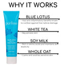 Purlisse Blue Lotus 4-in-1 Cleansing Milk: Cruelty-free & clean, Paraben & Sulfate-free, White Tea, Soy Milk & Whole Oat calm & nourish | 5.07oz pūrlisse
