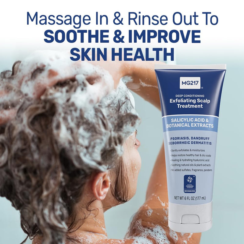 MG217 Deep Conditioning Salicylic Acid Scalp Care for Psoriasis, Exfoliating and Hydrating Formula, Sulfate-Free, Paraben-Free, Cruelty-Free, Fragrance-Free, 6 fl oz Infinity Warehouse