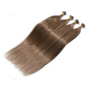 18 Inches I Tip Remy Human Hair Extensions 100 Strands/Pack Pre Bonded Keratin Stick Tipped Hair Extensions Cold Fusion Hair Piece Smooth Long Straight For Women