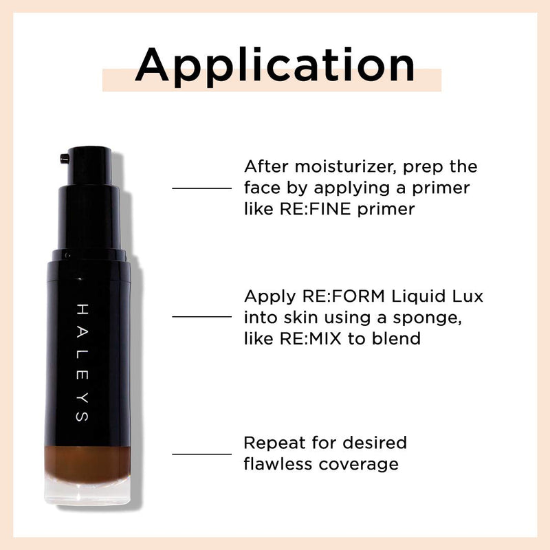 HALEYS RE:FORM Liquid Lux Foundation (2.50) Vegan, Cruelty-Free Foundation Makeup - Even Skin Tone and Cover Blemishes & Imperfections with a Luminous Finish for Long-Lasting Wear HALEYS Store