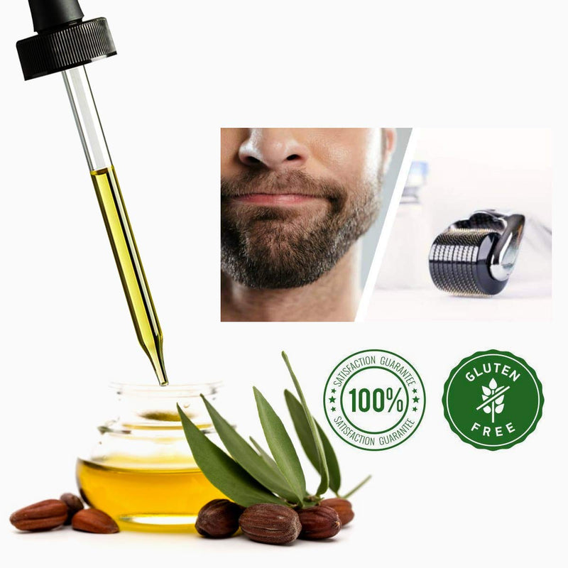 Beard Growth Kit, Natural Hair Growth Serum for Men with Patchy Facial Growth, Stimulate, Promote Hair Regrowth (2in1) YOUCOPIA