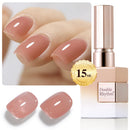 Double Rhythm Translucent Gel Polish Sheer Neutral Natural Light Milky Same Color Same Bottle 15ML Jelly UV Polish Nail Art DIY at Home (Jelly Nude Brown-A1492) Infinity Warehouse