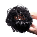 Bella Hair 100% Human Hair Scrunchies Messy Bun Hair Pieces for Women Wavy Curly Up-Do Chignon Extension (