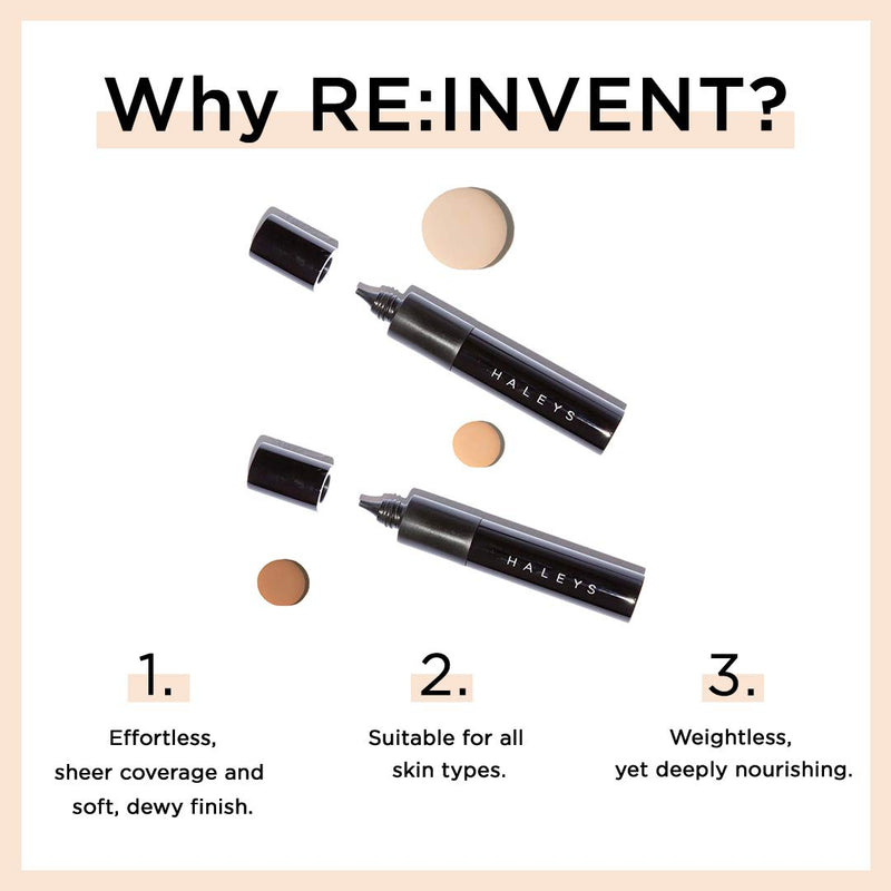 HALEYS RE:INVENT BB Drops (MEDIUM/TAN) Vegan, Cruelty-Free Tinted BB Moisturizer Foundation with Marula Face Oil - Hydrate Skin with Sheer Coverage for a Natural, Healthy-Looking Complexion HALEYS Store