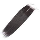 ALLRUN Straight Hair Bundles with Closure Middle Part(10 12 14+10closure) Brazilian Straight Human Hair 3 Bundles with Middle Part Lace Closure Human Hair Extensions Natural Black Color ALLRUN Store