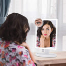 Makeup Vanity Mirror with 3 Color Lighting, COSMIRROR Lighted Makeup Mirror with 72 LED Lights and 10X Magnifying Mirror, Dual Power Supply, 180 Degree Rotation Cosmetic Tabletop Light up Mirrors COSMIRROR