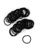 Heliums Small Black Hair Elastics, 2mm Mini 1 Inch Sized Hair Ties for Kids, Braids and Fine Hair - 48 Count Hair Ties Heliums