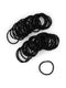 Heliums Black Mini Hair Elastics - 2mm Hair Accessories For Women & Kids - Non-Snag Fabric Bands for Fine Hair - Mini Hair Ties for Small Ponytails, Buns & Braids - Natural Colors & Shades - 48-Pack Heliums