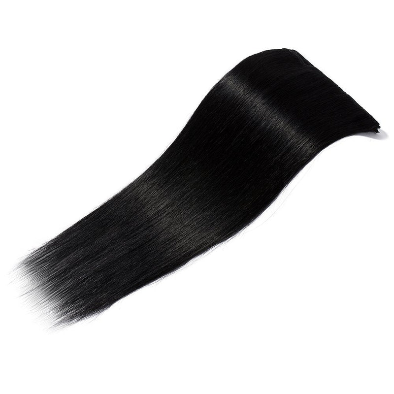 22 Inch Long Clip in Human Hair Extensions 70g Thin 8 Pcs 18 Clips Standard Weft Straight Clip on 100% Human Hairpieces for Women Beauty
