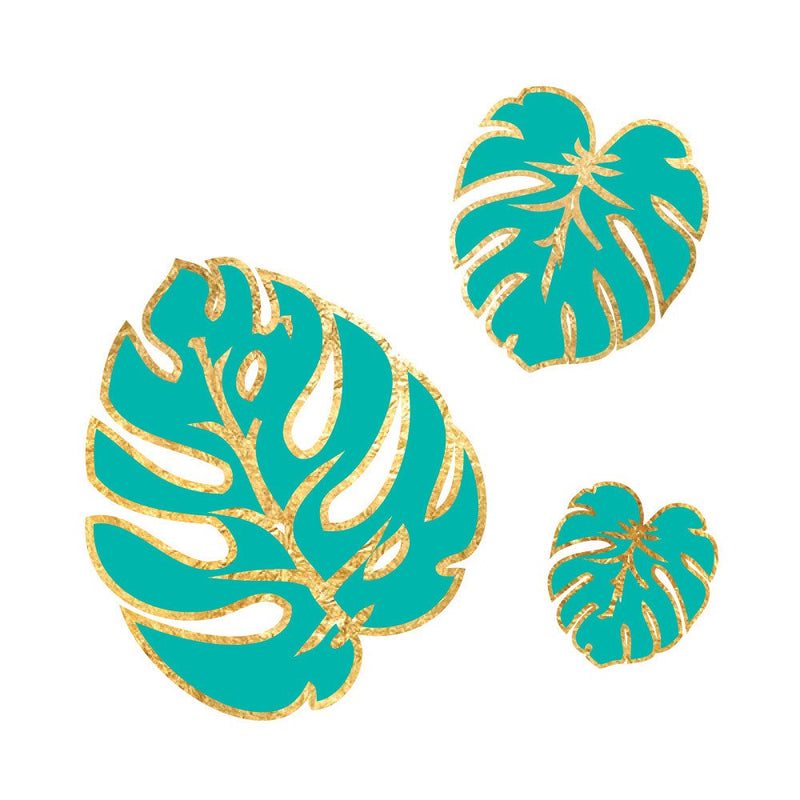 TROPICAL BRIGHTS VARIETY SET Flash Tattoos set of 25 assorted tropical inspired premium waterproof colorful metallic gold & silver jewelry temporary foil party tattoos - Party Supplies Flash Tattoos