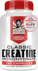 Old School Labs 5000mg Creatine Monohydrate Capsules With BioFit™ (Max Strength) Supports Muscle Growth & Recovery, Performance, Cognitive Health - Creatine Pills for Men & Women, Made in USA 180 Caps Infinity Warehouse